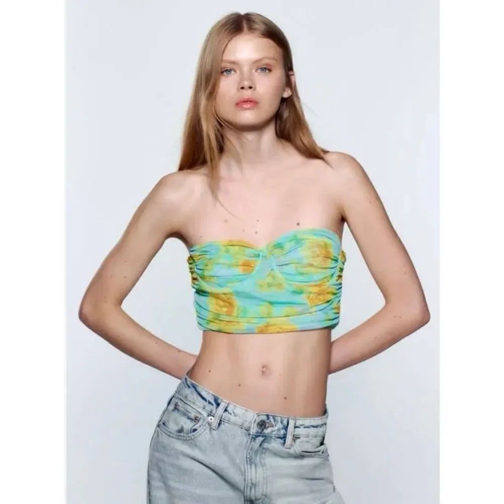 NWT Zara BLOGGERS FAV TULLE CORSET TOP SMALL
